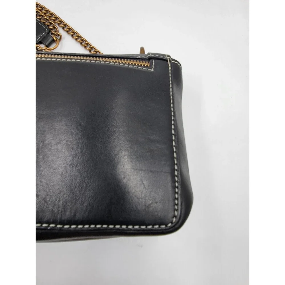 Sam Edelman Dallie Flap Crossbody Bag Women's Black Chain Strap Back Zipper - Picture 11 of 15